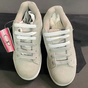 OP Ocean Pacific Ladies Cagney Suede Sneakers Athletic Shoes Beige NWT